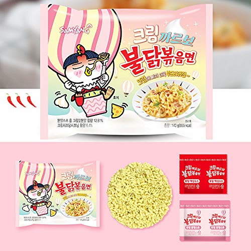 Samyang Buldak Cream Carbonara Hot Chicken Flavour Ramen Pack of 5 700g (140g x5)
