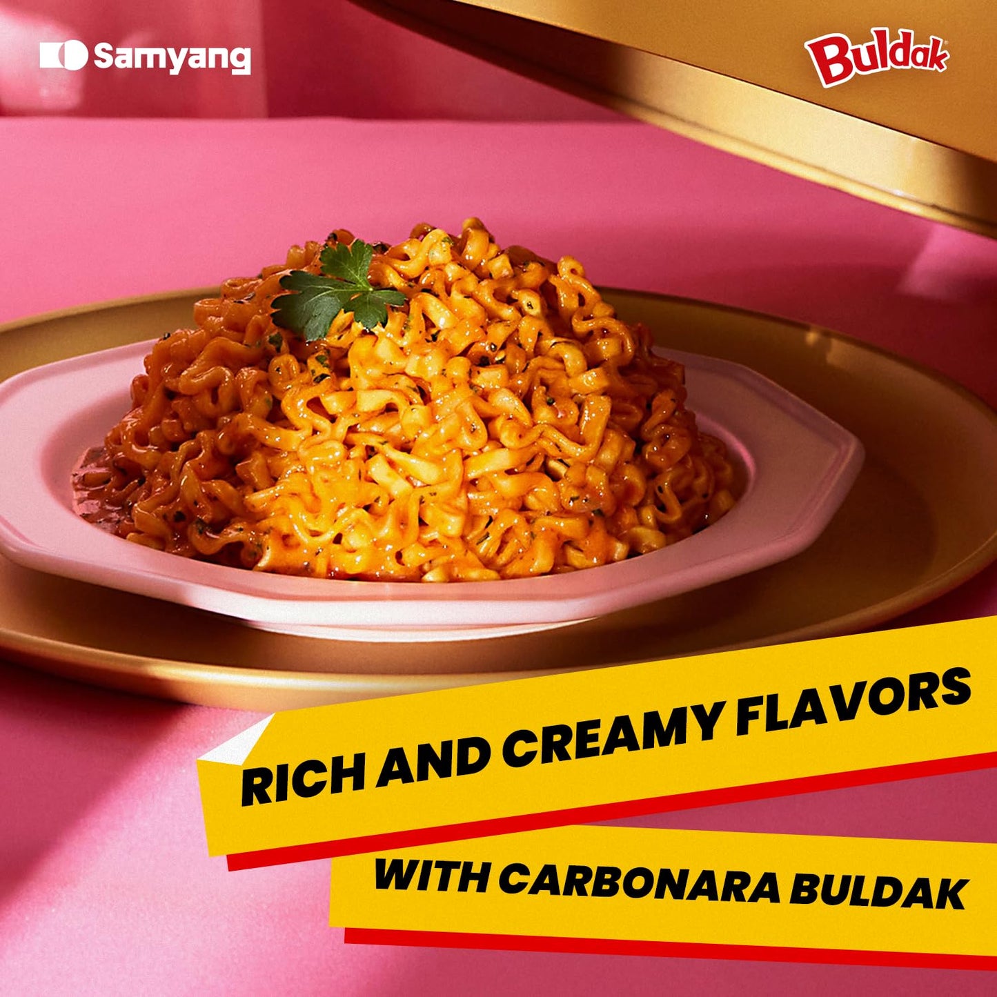 Samyang Buldak Carbonara Hot Chicken Flavor Ramen - Lot de 5 boîtes (650 g)