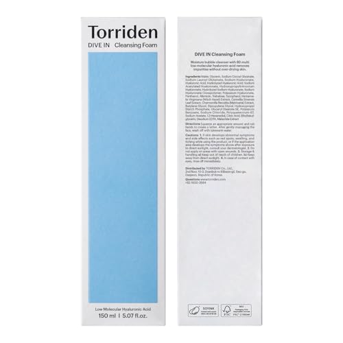 Torriden DIVE-IN Cleansing Foam Face Wash 5.07 fl oz