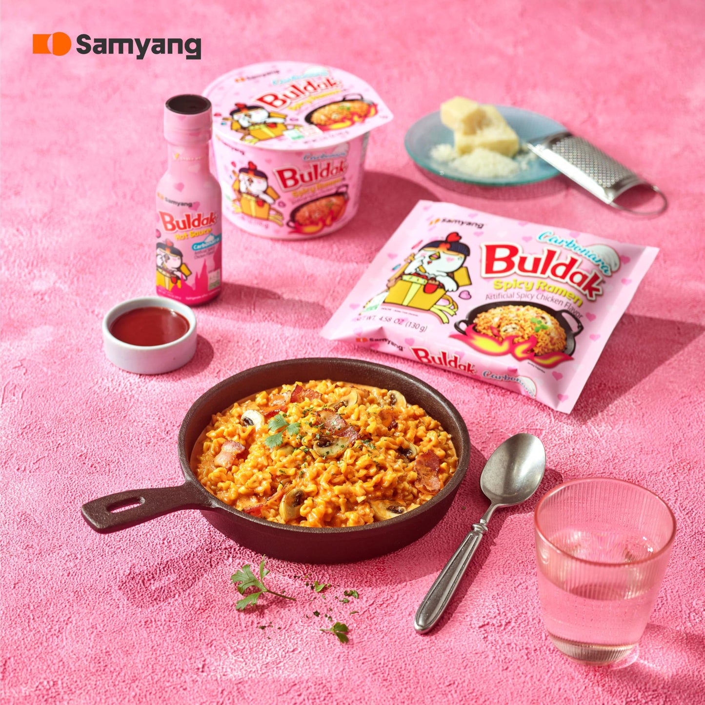 Samyang Buldak Carbonara Hot Chicken Flavor Ramen - Lot de 5 boîtes (650 g)