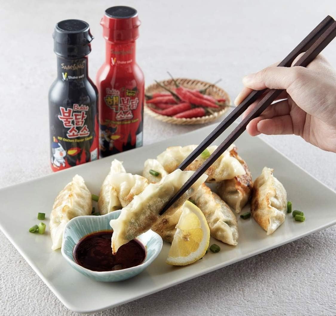 Samyang Buldak Sauce Hot Sauce Variety Set - Buldak Ramen Carbonara, Hot Sauce Piquante, Hot Chicken Flavor x2 Spicy (3 x 200g) - Fire Noodles Challenge