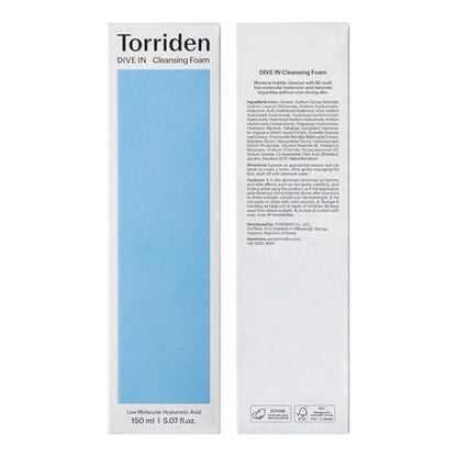Torriden DIVE-IN Cleansing Foam Face Wash 5.07 fl oz