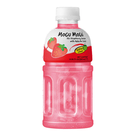 Mogu Mogu Strawberry NATA De Coco Juice, 10.82 Fl Oz (6 Bottles)
